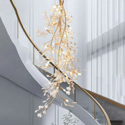 Ceramic Ginkgo Spiral Linear Chandelier