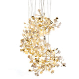 Ceramic Ginkgo Spiral Linear Chandelier