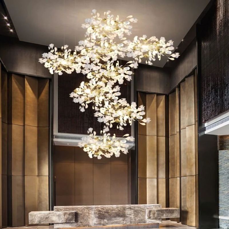 Ginkgo Cascading C (Alternating) Branch Chandelier