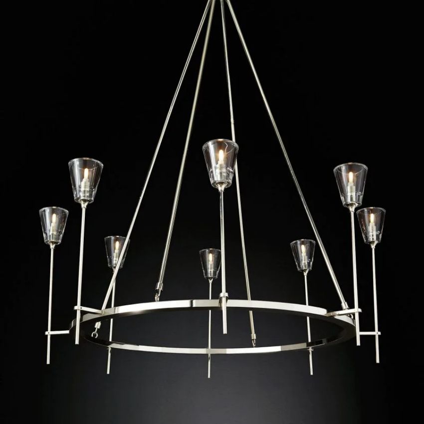 Torch Round Chandelier 46"