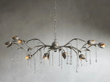 Morning Glory Vintage Style Chandelier 52" - Silver