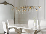 Morning Glory Vintage Style Chandelier 61" - Silver