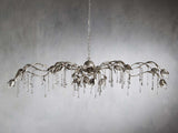 Morning Glory Vintage Style Chandelier 61" - Silver