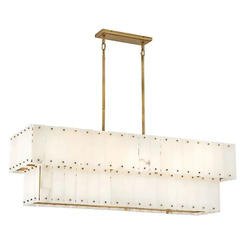 Simo Alabaster Linear 2-Tier Chandelier 48"