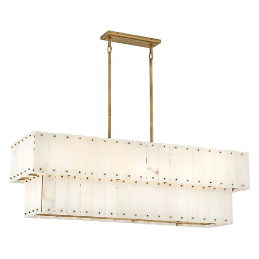 Simo Alabaster Linear 2-Tier Chandelier 48"