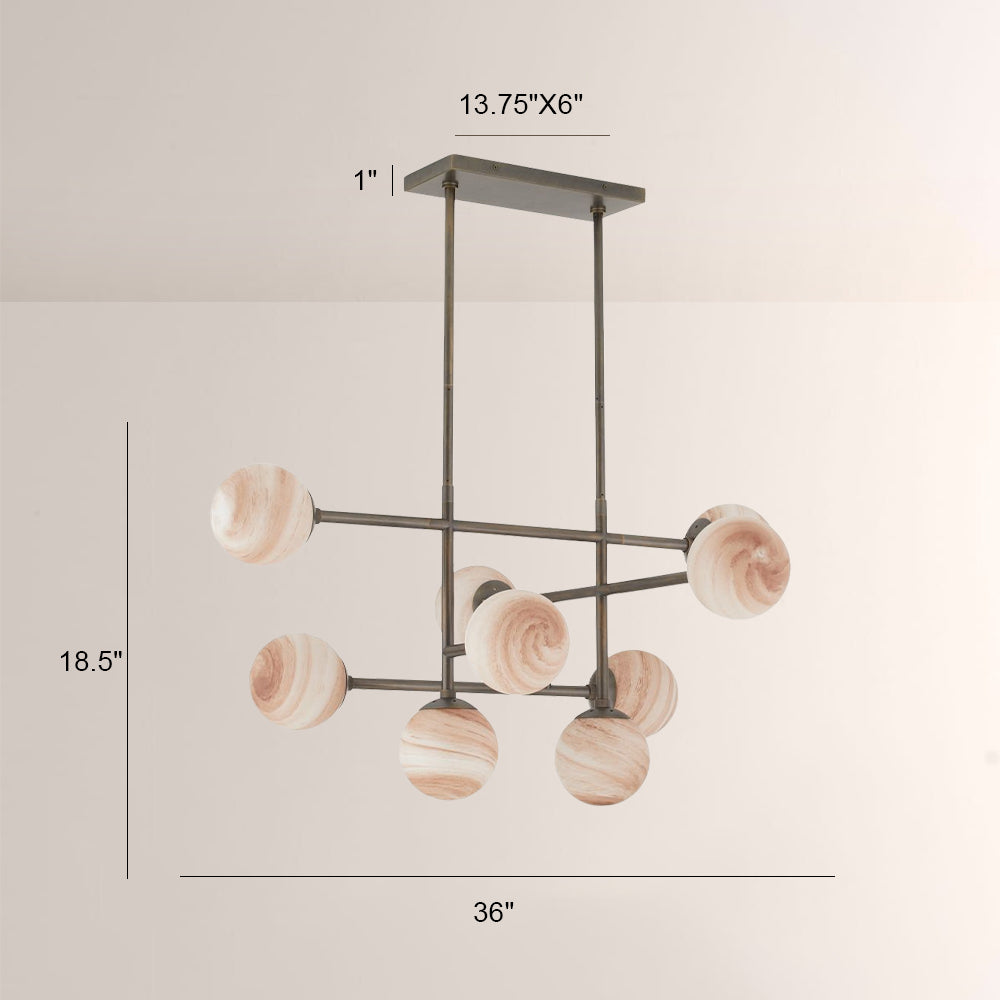 Harris Linear Glass Chandelier