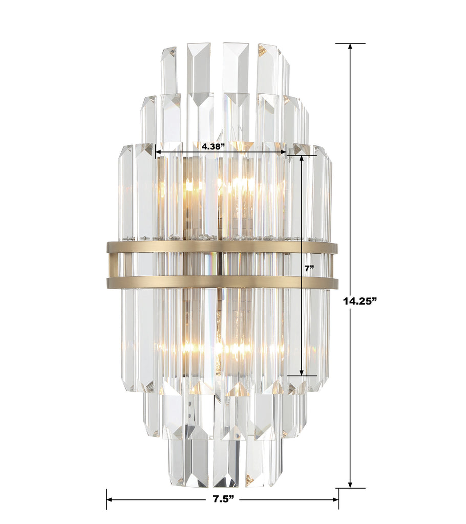 Hayes Crystal 2 Light Wall Sconce