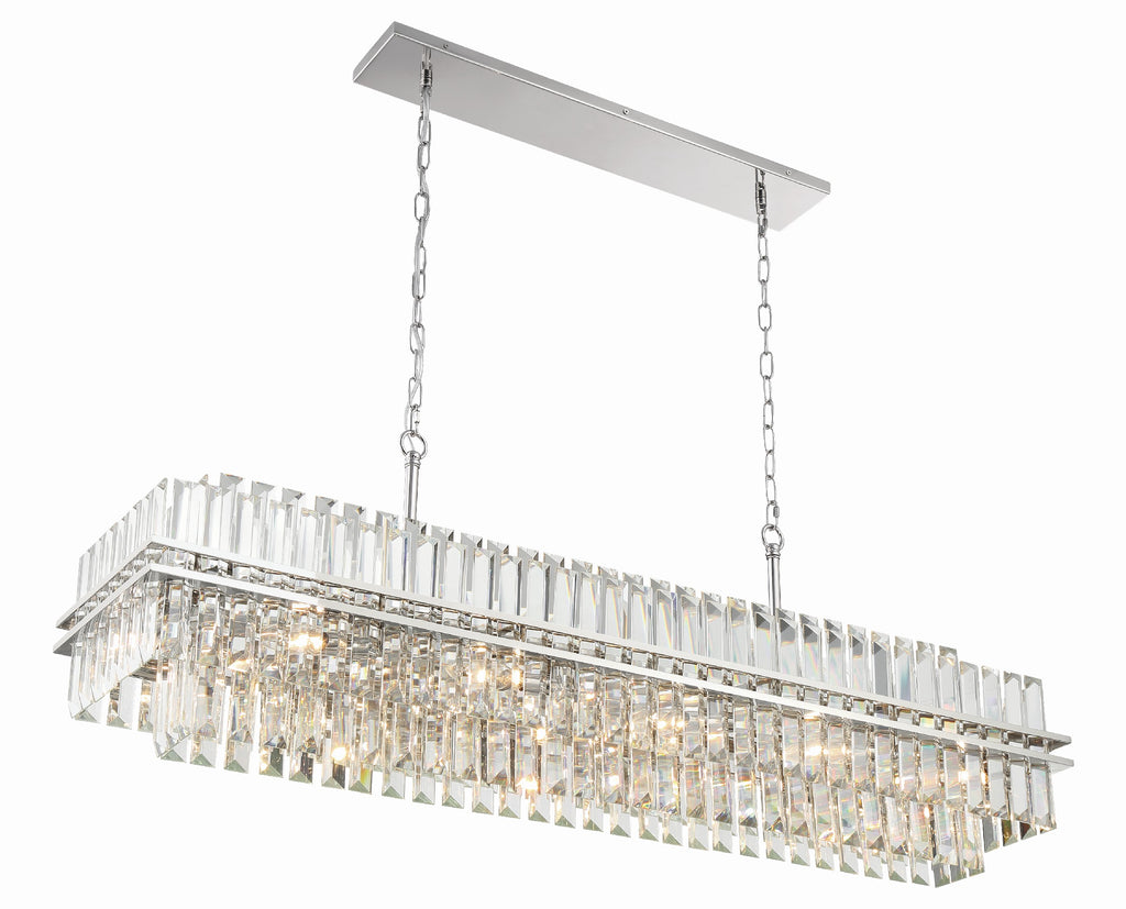 Hayes Rectangular Crystal 16 Light Chandelier