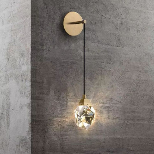 Angel Faceted Crystal Prisms Wall Sconce (Cord)