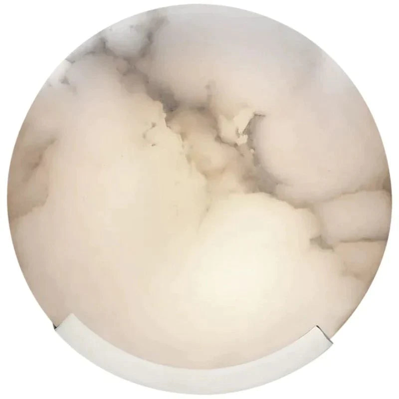 Iris Alabaster Round Plate Sconce,Modern Wall Lamp