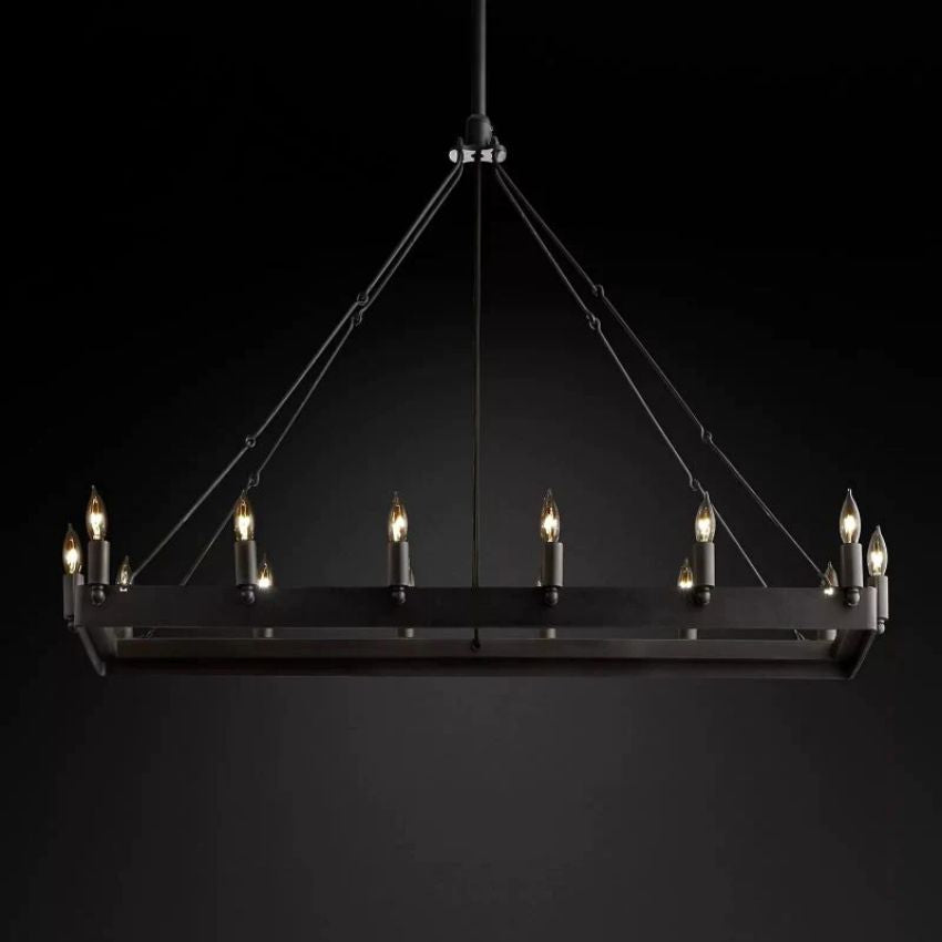 Camino Vintage Candelabra Rectangular Chandelier