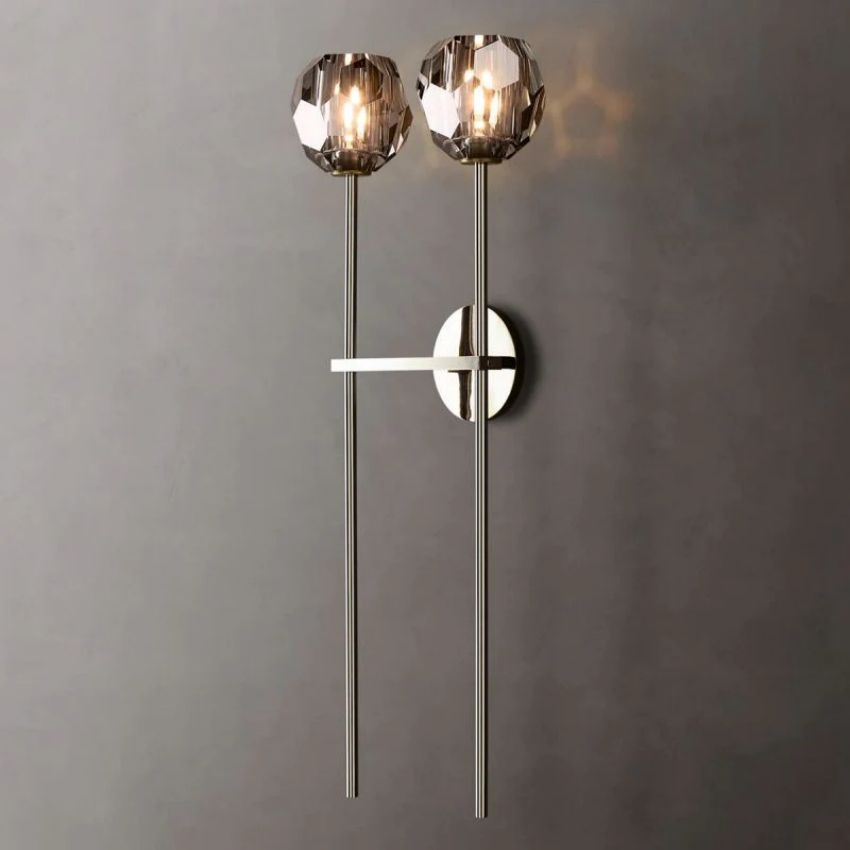 Seaver Smoke Glass Double Grand Wall Sconce