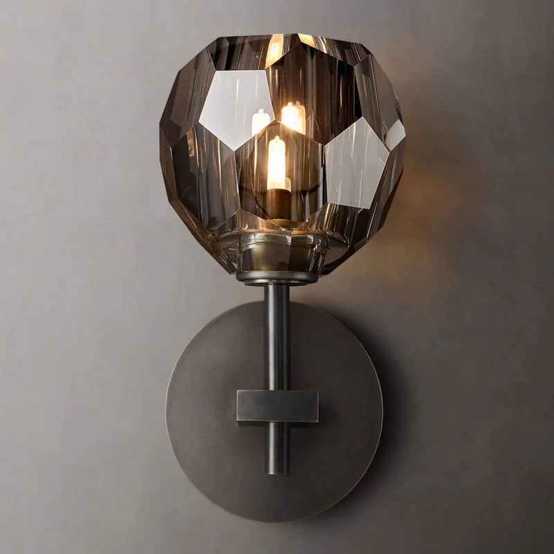 Seaver Smoke Glass Short Wall Sconce