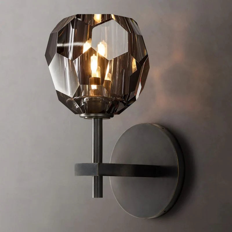 Seaver Smoke Glass Short Wall Sconce