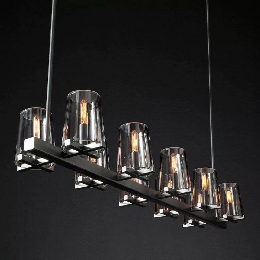 Kusea Glass Linear Chandelier 49"