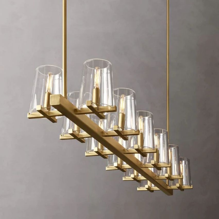 Kusea Glass Linear Chandelier 60"