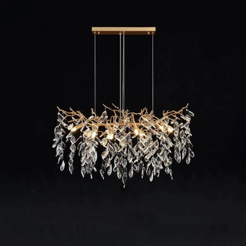 Lumanna Linear Gold Chandeliers Tree Branch Kitchen