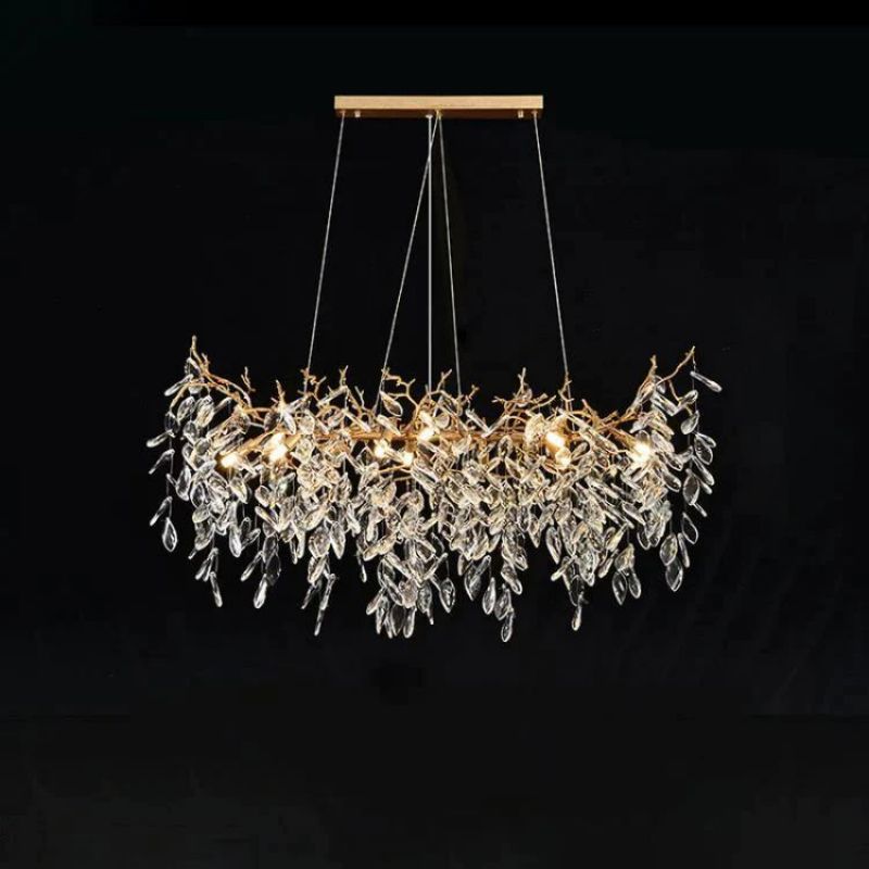 Lumanna Linear Gold Chandeliers Tree Branch Kitchen