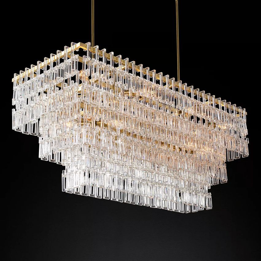 Marge 3-Tier Rectangular Chandelier 60"