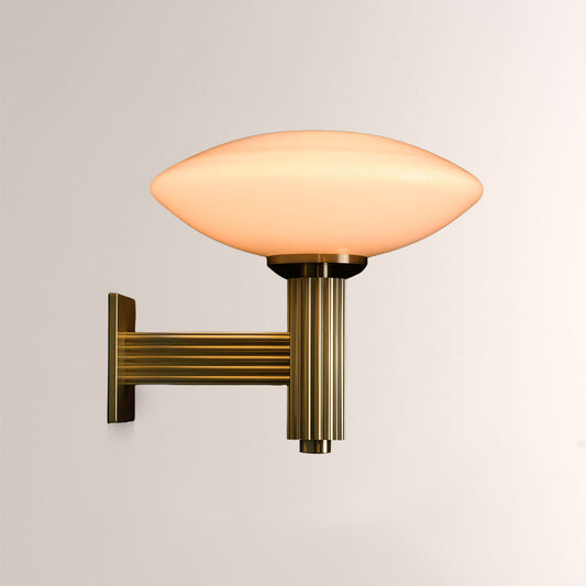 Merlyn Ribbed Brass Opal Glass Wall Sconce