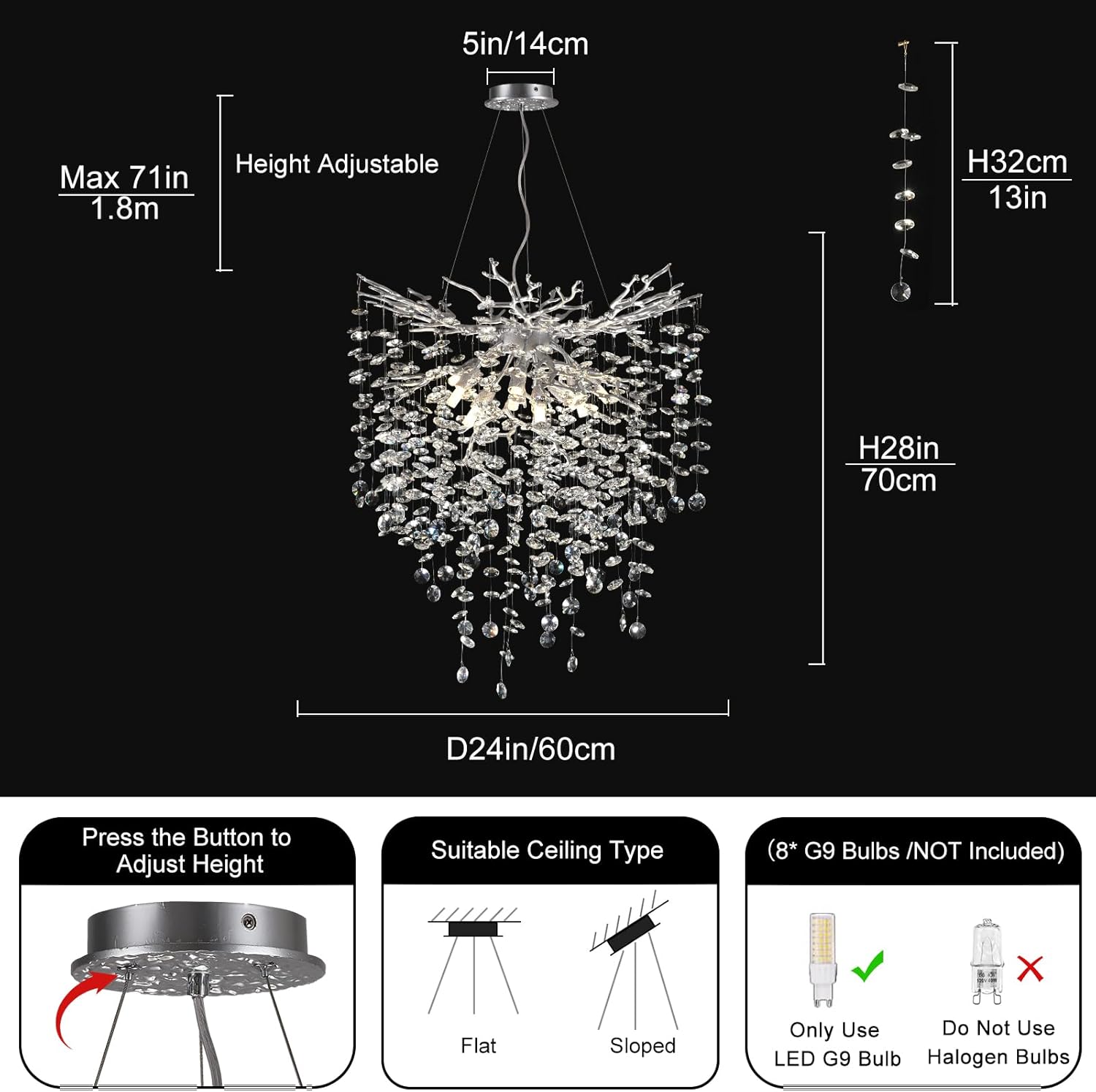 Modern Crystal Chandelier For Dining Room