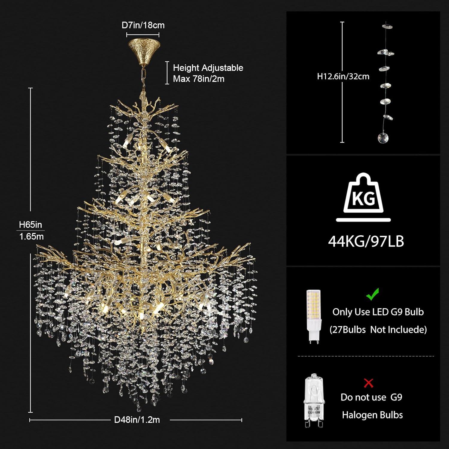 Modern Crystal Chandelier For Dining Room