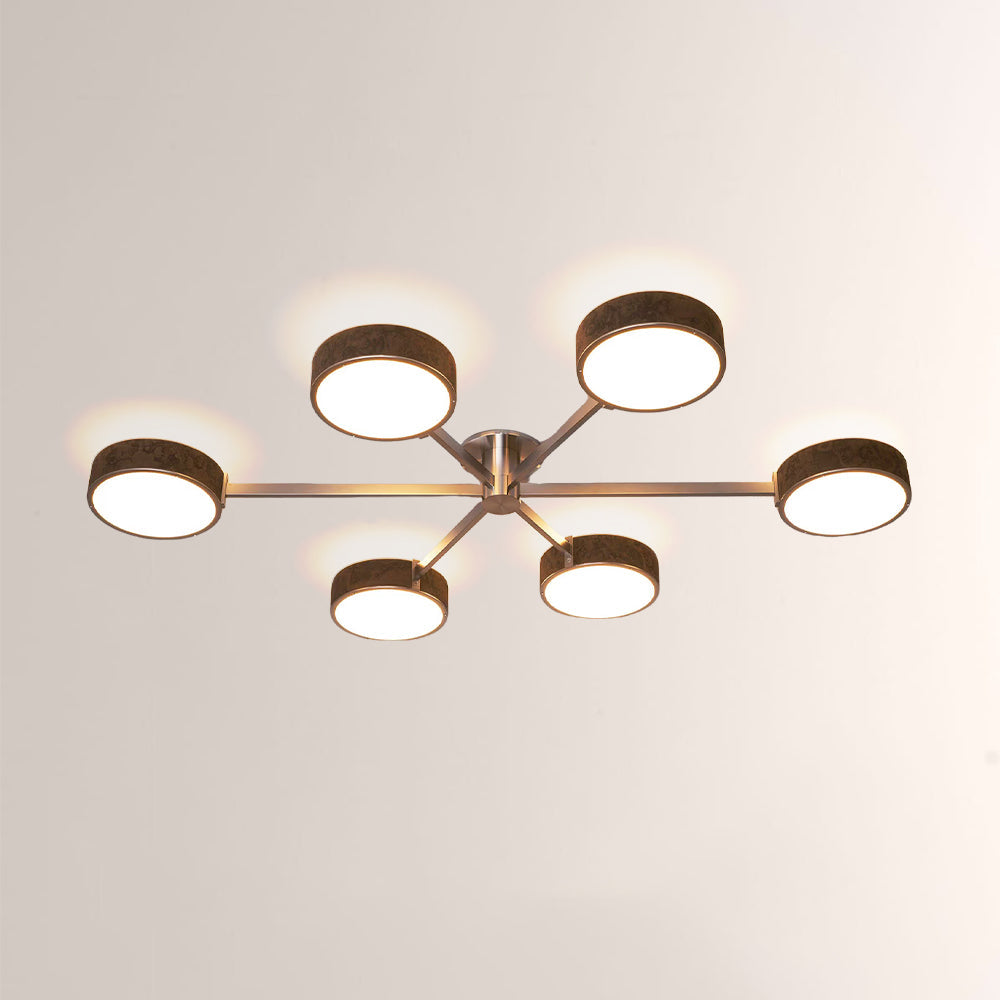 Monterra 6 Arm Modern Semi Flushmount