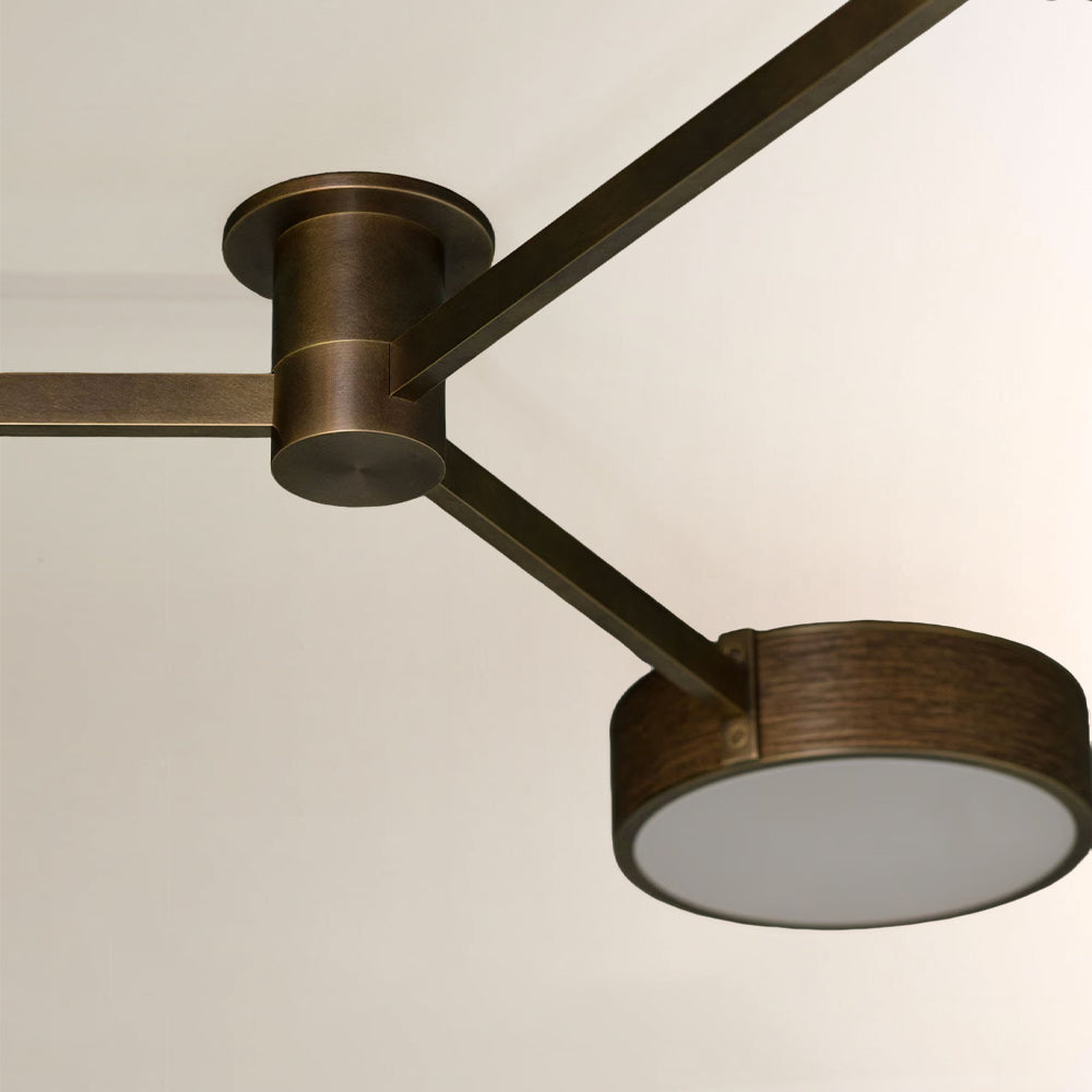 Monterra Bronze Wood Grain 3 Arm Flushmount