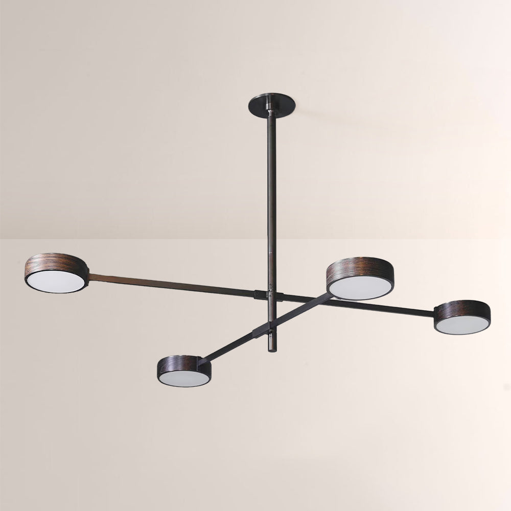 Monterra Cross Arm Wood Grain Disc Chandelier