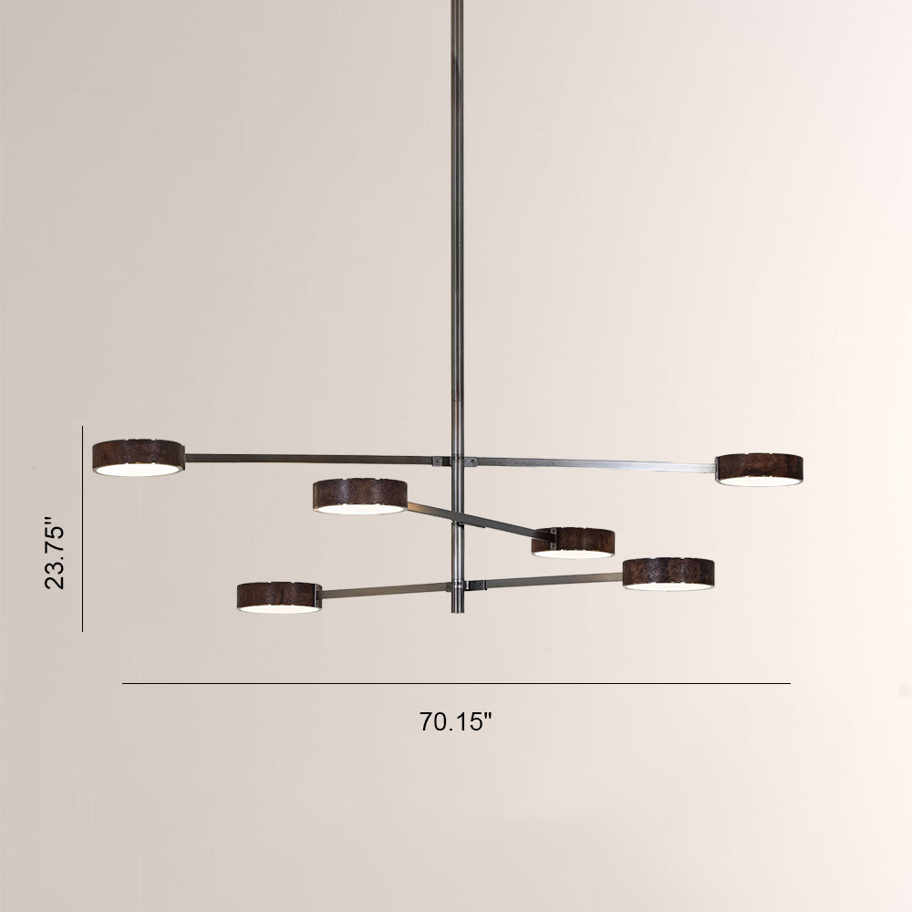 Monterra Walnut Grain Multi-Arm Chandelier