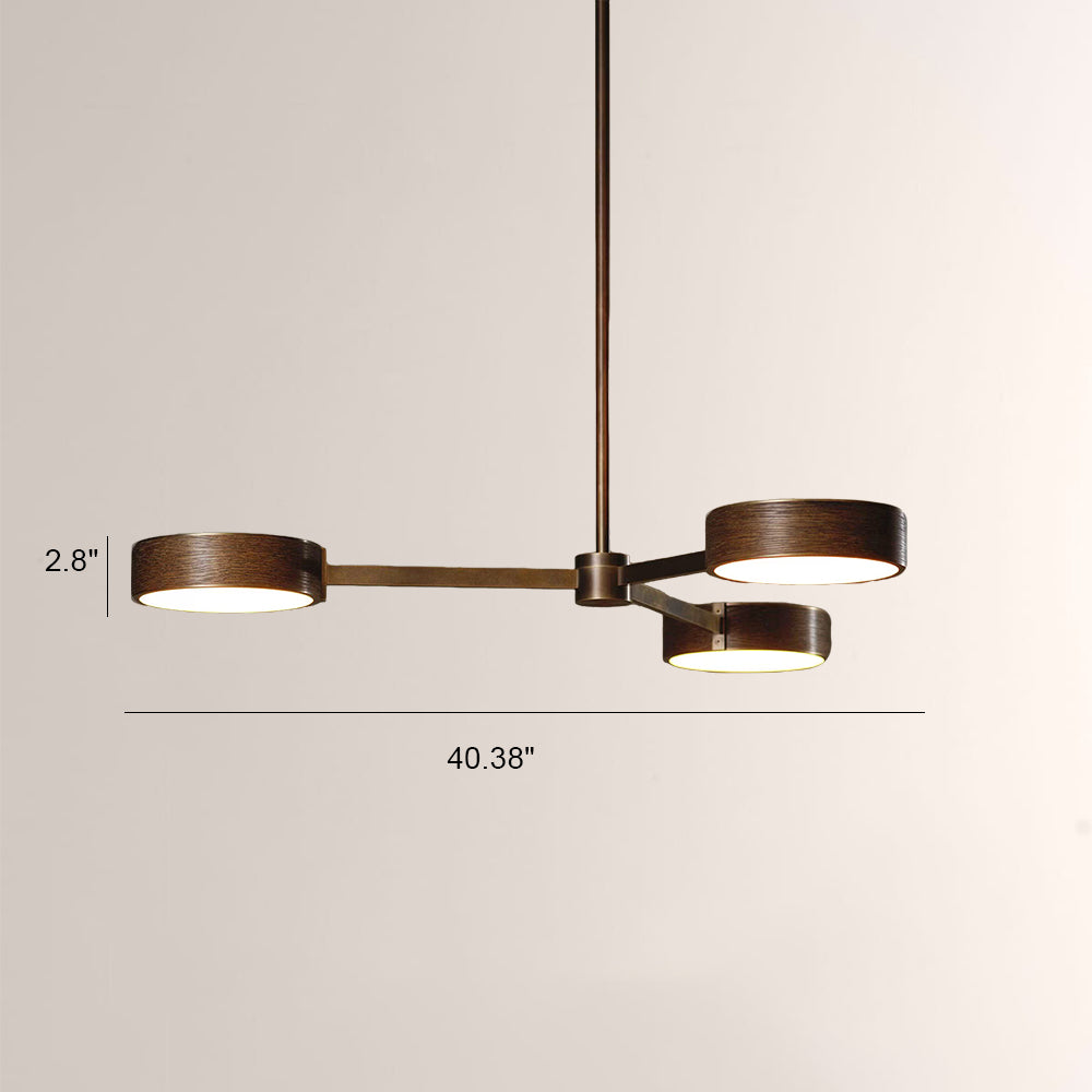 Monterra Wood Grain Metal Disc Pendant