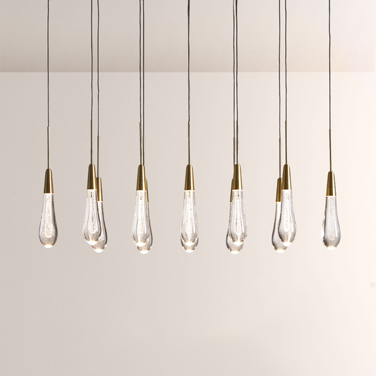 New Raindrop Linear Chandelier 37", Soltaire Linear Chandelier