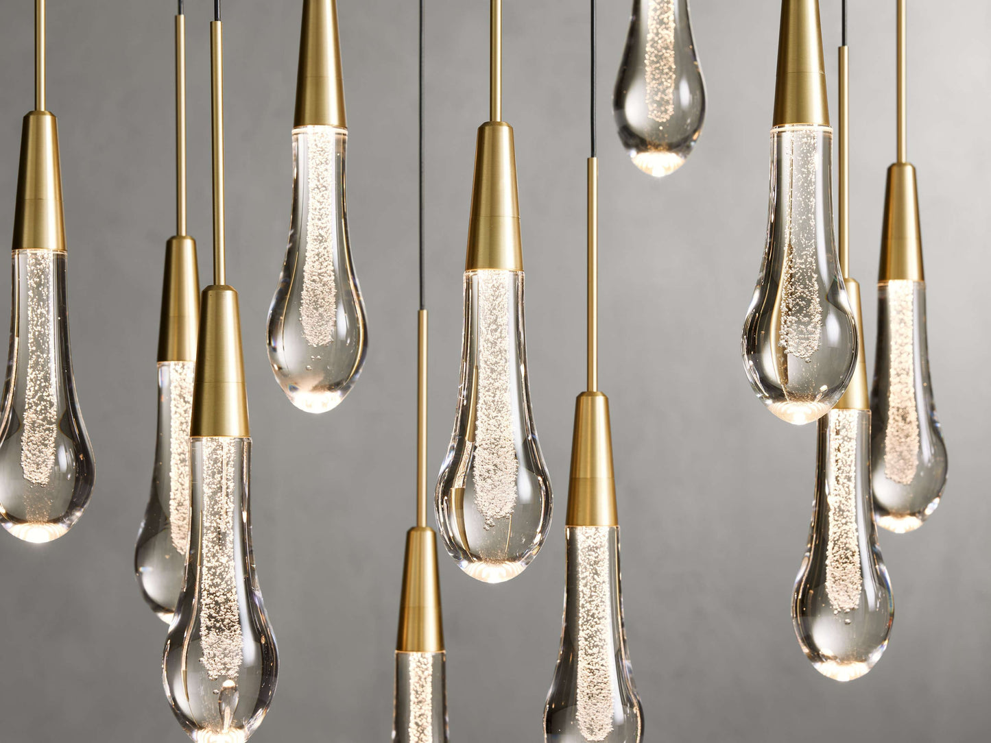 New Raindrop Linear Chandelier 50"W