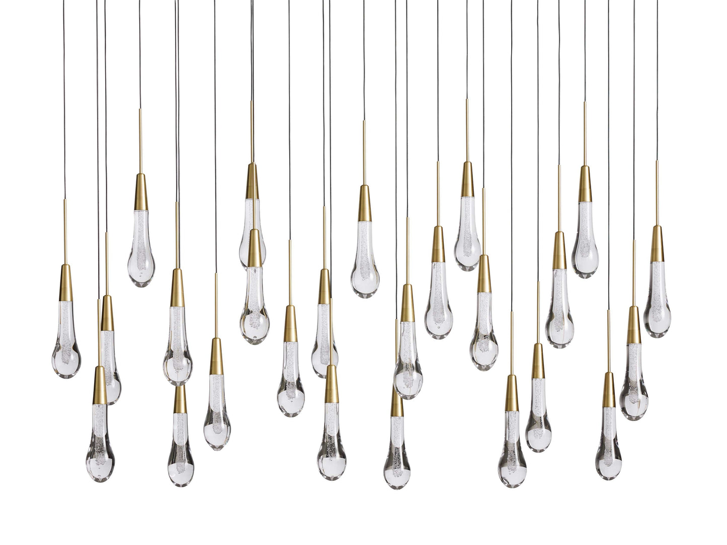 New Raindrop Linear Chandelier 50"W