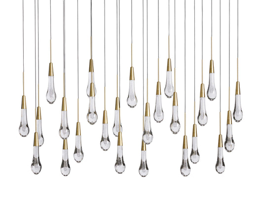 New Raindrop Linear Chandelier 50"W