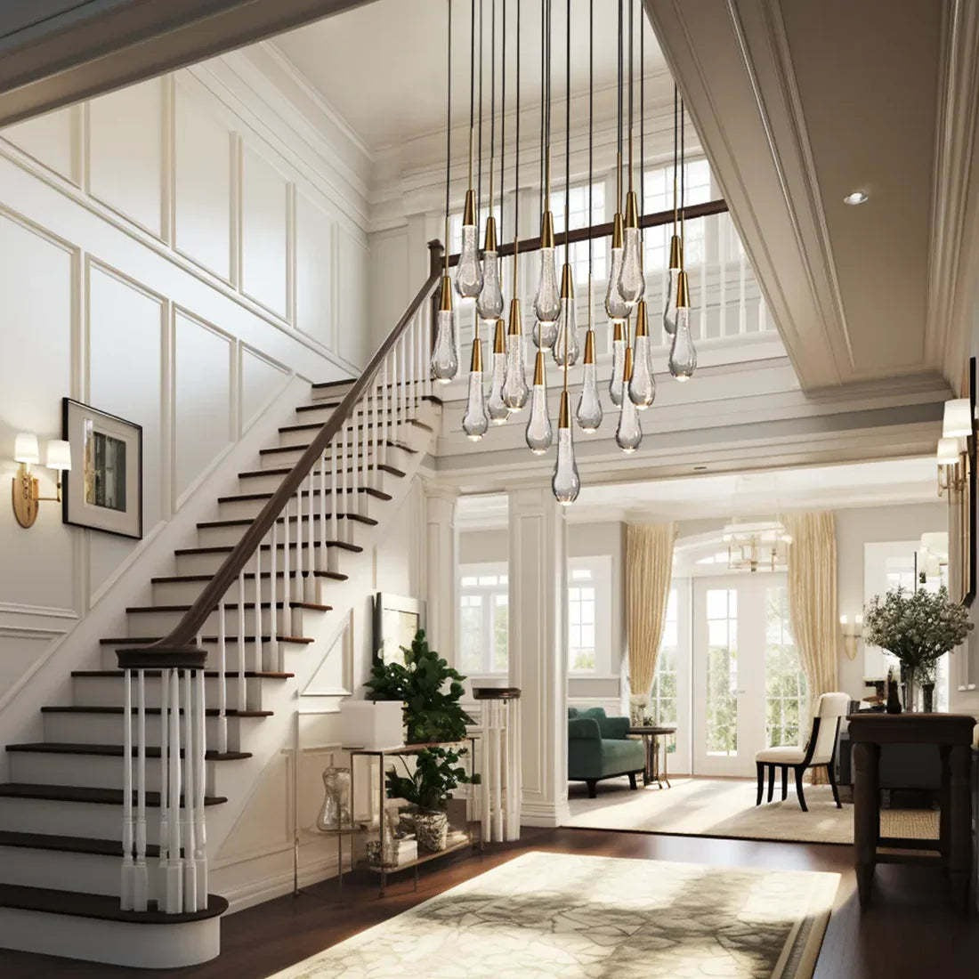 New Raindrop Round Chandelier 58", Soltaire Round Chandelier