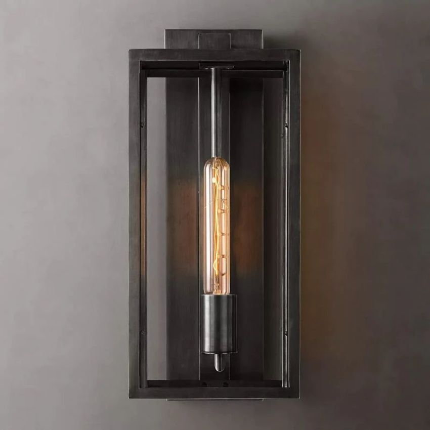 Beckman Outdoor Square Lantern Wall Sconce 18"