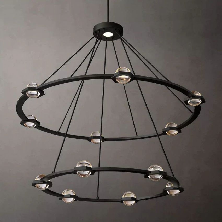 Newton Two-Tier Round Chandelier 48"