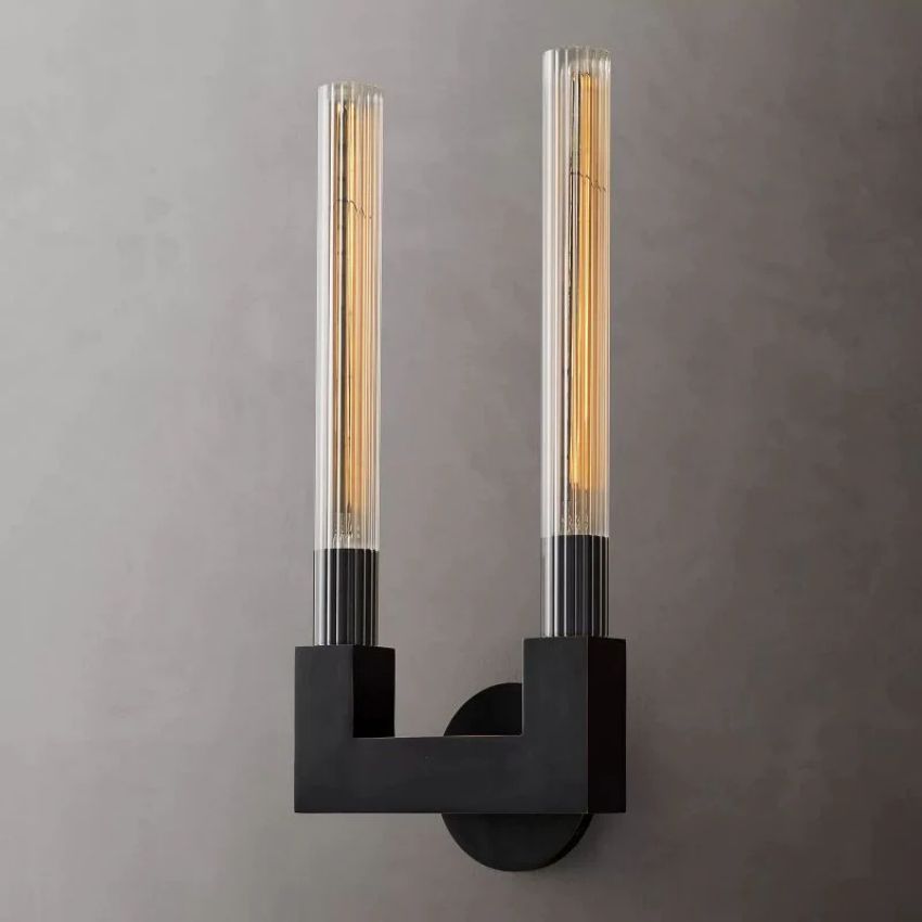 Prismatic Glass Double Wall Sconce