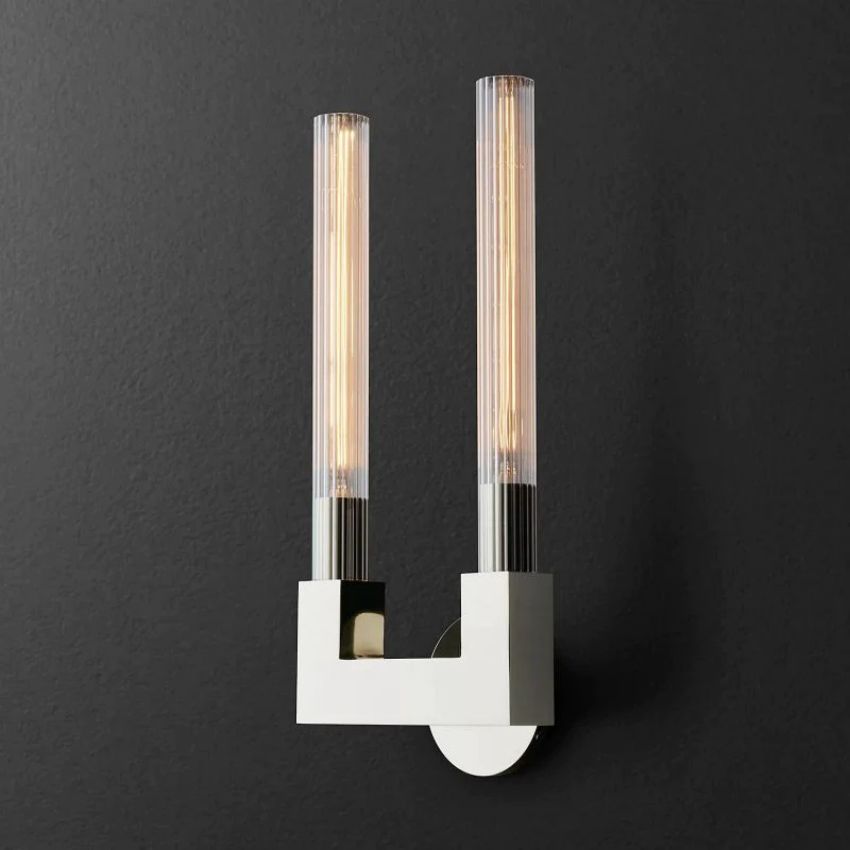 Prismatic Glass Double Wall Sconce