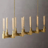 Prismatic Glass Linear Chandelier 55"