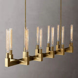 Prismatic Glass Linear Chandelier 67"