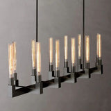 Prismatic Glass Linear Chandelier 67"