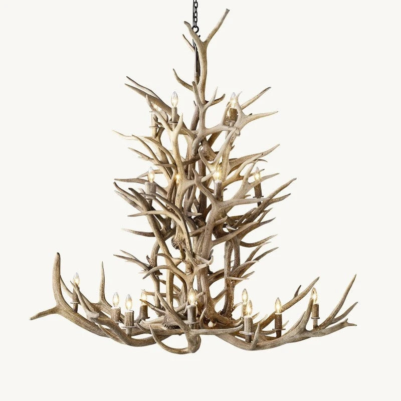 Artificial Antler Chandelier 66"