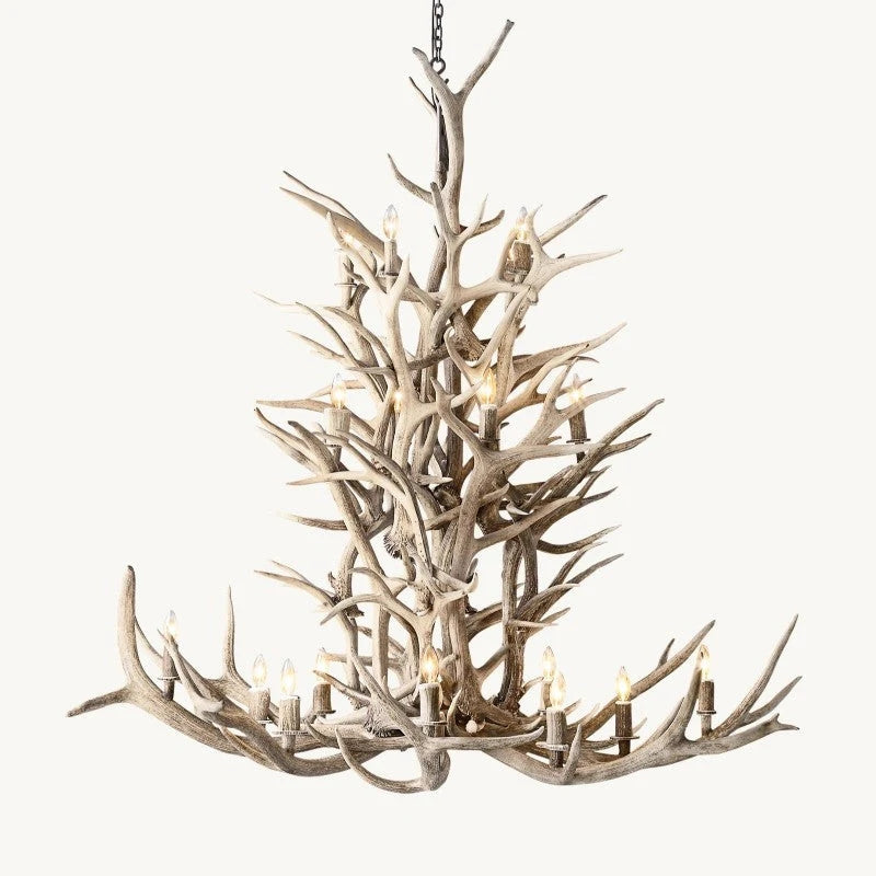 Artificial Antler Chandelier 66"
