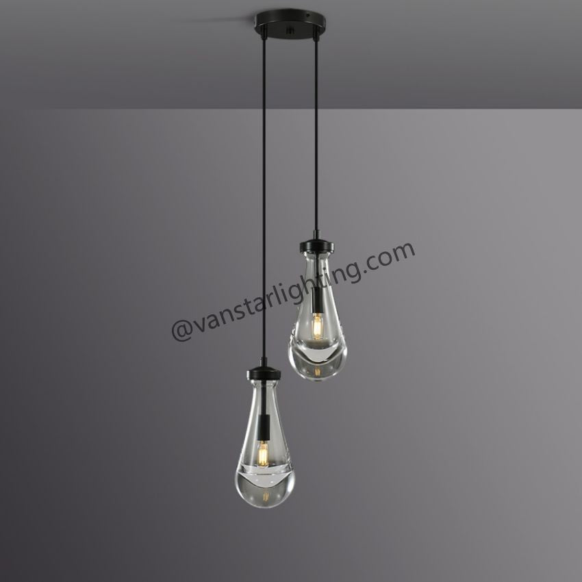 Raindrops 2-Light Cord Round Chandelier