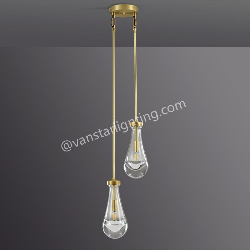 Raindrops 2-Light Rod Round Chandelier