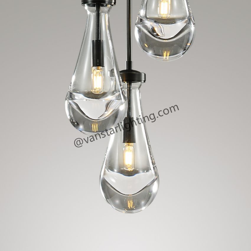 Raindrops 3-Light Rod Round Chandelier