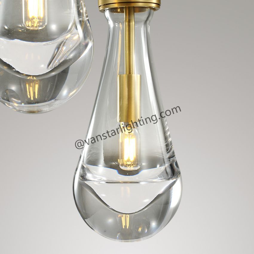 Raindrops 3-Light Rod Round Chandelier