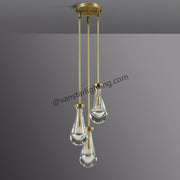 Raindrops 3-Light Rod Round Chandelier